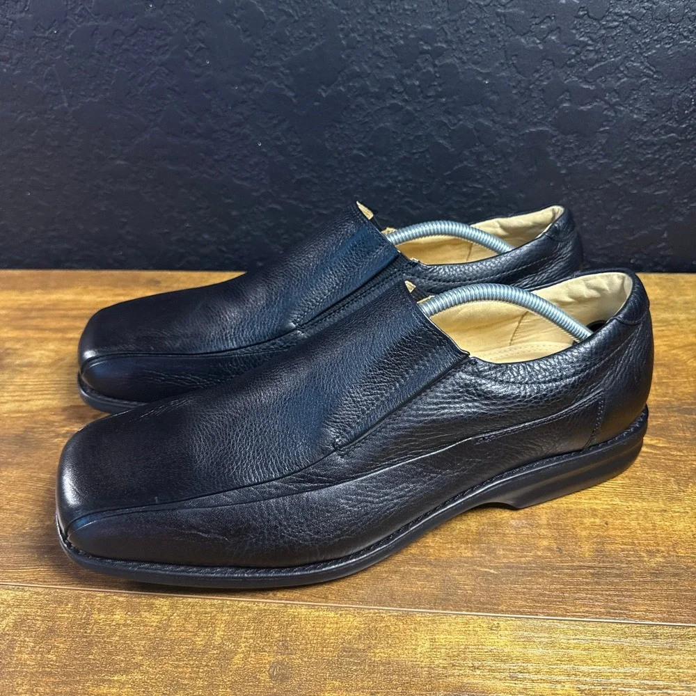 Bob Jones Amazonas Anatomic Gel 0803 Black Leather Slip-On Loafers Mens 10